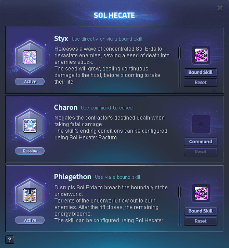 Sol Hecate binding (Styx, Charon, Phlegethon)